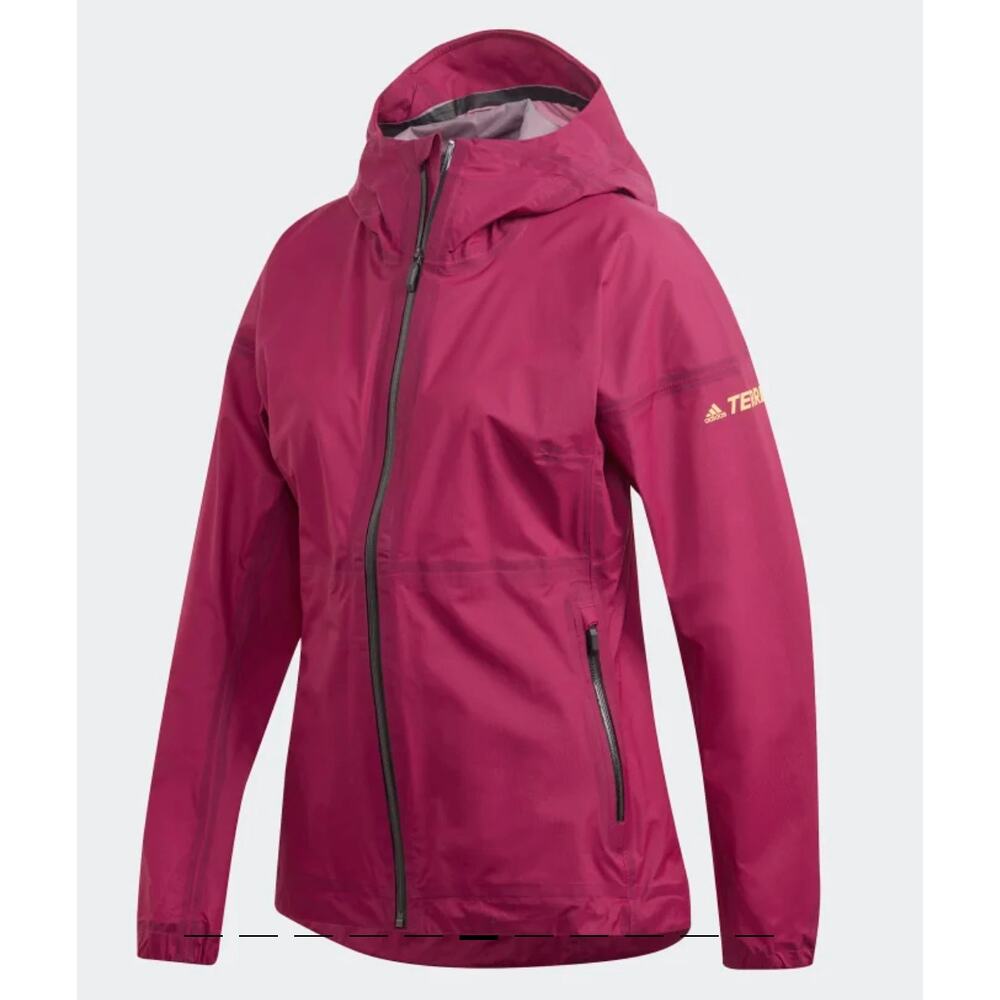 Adidas Agravic 3L Rain Wind Storm Trail Hiking Jacket Womens Small Purple NEW